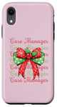 Coque pour iPhone XR Case Manager Merry Christmas Ruban Coquette Noeud Noël