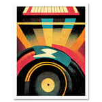 Retro Record Player DJ Decks Turntable Abstract Print Art Print Framed Poster Wall Decor 12x16 inch