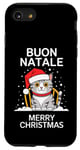 Coque pour iPhone SE (2020) / 7 / 8 Buon Natale, chat britannique à poil court, Noël, Italie, Père Noël