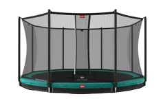 BERG - InGround Favorit 430 Trampolin + Comfort Sikkerhedsnet - Grøn