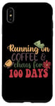 Coque pour iPhone XS Max T-shirt Running On Coffee & Chaos For 100 Days