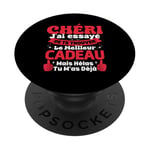 Chéri J'ai Essayé De Te Trouver Cadeau Saint Valentin Amour PopSockets PopGrip Adhésif