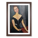 Big Box Art Madame Muyden by Amedeo Modigliani Framed Wall Art Picture Print Ready to Hang, Walnut A2 (62 x 45 cm)