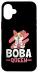 Coque pour iPhone 16 Plus Boba Queen - Thé au lait pour chien - Pour amoureux des perles