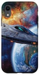 Coque pour iPhone XR Conception de vaisseau spatial Sci-Fi explorant la galaxie