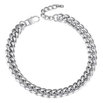 PROSTEEL Chaîne Ras de Cou Acier Inoxydable 36cm Collier Grosse Maille Femme 14mm Choker Chain