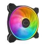 Cooler Master MasterFan MF140 Halo2 ARGB - Case & Cooling Fan, Dual Ring Addressable RGB Lighting, Rifle Bearing, Enlarged Air Balance Blades with Jam Sensor Protection & Upgraded Driver IC - 140mm