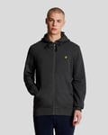 Lyle & Scott Mens Zip Through Hoodie in Grey Cotton - Size Small