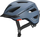 ABUS Pedelec 2.0 Casque Vélo Urbain - Casque E-Bike de Haute Qualité avec Lumière Arrière et Visière pour Circulation en Ville - Unisexe - Bleu, Taille M