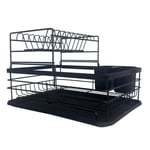 NEW! 2 Tier Multifunction Dish Drainer Drying Rack with Cutlery Holder