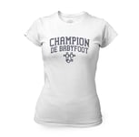 T-Shirt Femme Col Rond Champion De Babyfoot Sport Foot Bar Apéro