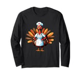 Thanksgiving Turkey Nurse at The Hospital - Scrub Top Long Sleeve T-Shirt