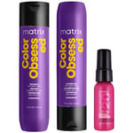 Matrix Color Obsessed Shampoo, Conditioner and Miracle Creator 20 Travel Size Bundle for Coloured Hair