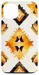 Coque pour iPhone 13 Aquarelle jaune géométrique western boho aztèque motif