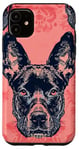 Coque pour iPhone 11 Motif chien de bétail australien bleu ethnique vintage rose