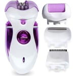 Rasoir électrique pour femme 4 en 1 Lady Shaver - Épilateur pour femme - Épilateur pour le visage - Épilateur de barbe - Pour les450