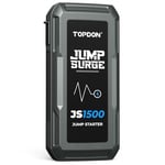 TOPDON Booster de démarrage de voiture 1200 A 12 V (jusqu'à 6,5 l d'essence ou 4 l diesel) avec câbles de serrage intelligents, charge rapide USB LED