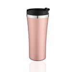 moulo Core Stainless Steel Travel Mug, 470 ml Insulated Mug, Coffee Mug to Go, Leak-Proof, Rose