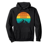 Alberta Canada Retro Vintage Sunset Mountains Pullover Hoodie