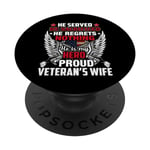 He Is My Hero Proud Veteran's Wife American Flag Patriotic PopSockets PopGrip Adhésif