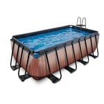 EXIT Frame Pool 4x2x1.22m (12v filterpump) - Wood Optics