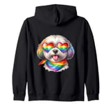 Rainbow Pride Dog Rainbow Dog LGBT Puppy LGBTQ Love Pride Zip Hoodie