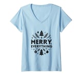 Womens Merry Everything Festive Christmas Cheer V-Neck T-Shirt