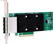 Broadcom Ehba 9600-16E, Playstation Network, Sas, Sata, Full Høyde/Lav Profil, Pcie 4.0, Sort, Grønn, Sølv, 5000000 Timer