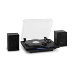 Vinyl Player Turntable Stereo Speakers System Wireless music Home 20W Black