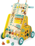 Chariot Multi-Activités Tropik - Chariot de Marche en Bois - Jouet Educatif 6 Activités - Roues Silencieuses et Ecrous Stop - Certifié FSC - Peinture à l'Eau - dès 1 An, J08269.[G841]