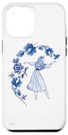 Coque pour iPhone 14 Pro Max Disney La Belle au Bois Dormant Princesse Aurore Bleu Floral