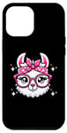 iPhone 12 Pro Max Llama Pink Bandana Glasses Case