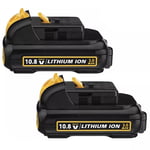 2x 10.8V &12V Battery for Dewalt DCB120 DCB121 DCB123 DCB125 DCD710 DCF813Li-ion