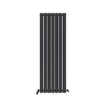 iBathUK Radiateur design à colonne verticale simple Blanc mat Anthracite 1600 x 530 mm