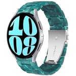 Miimall Resin Strap for Samsung Galaxy Watch 7 FE 6 5 4 40mm 44mm/6 Classic 43mm 47mm/5 Pro 45mm/4 Classic, 20mm Lightweight Band with Stainless Steel Buckle Wristband for Galaxy Watch 7(Green)