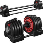 Yaheetech Haltères Musculation Réglables 2 en 1/3 en 1, 18 kg/24 kg/40 kg, Ensemble d'haltères, Kettlebell, Haltères Musculation Longs, avec Disque pour Musculation, Fitness, Domicile, Gym