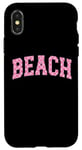 Coque pour iPhone X/XS Rose plage Varsity