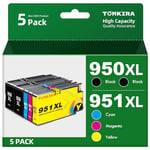 950 951 XL Ink Cartridges Multipack High Yield Replacement for HP 950XL 951XL Ink Cartridges Combo Pack Compatible with OfficeJet Pro 8600 8610 8615 8620 8625 8100 276dw 251dw Printers (2BK/C/M/Y)