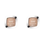 L'Oréal Paris - Poudre Fondante Perfectrice - Enrichie en Pigments Minéraux & Acide Hyaluronique - Tous les Types de Peaux - Accord Parfait - Teinte : Beige (4.N) - 9 g (Lot de 2)