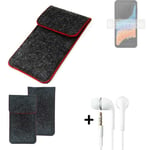 Cover for Samsung Galaxy XCover6 Pro dark gray red edges Sleeve + earphones