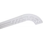 Monmobilierdesign - simi Rail de plafond tringle en pvc pour rideaux à crochets Blanc Double rail courbé 220 cm