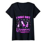 Womens Housekeeper I Make Dirt Disappear Cleaning Lady V-Neck T-Shirt