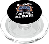 Attends Je Finis Ma Partie Humour Gamer Jeux Vidéo PopSockets PopGrip pour MagSafe