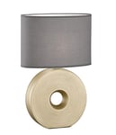 Lampe de table Eye - Or mat - Abat-jour en tissu - Couleur : anthracite - Intérieur blanc - Dimensions : 34 x 17 cm - Hauteur : 53 cm - Avec interrupteur à cordon - 1 ampoule E27 max. 40 W - 50475