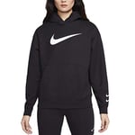 Nike W NSW SWSH Hoodie FT Sweat-Shirt Femme, Black/(White), FR : XS (Taille Fabricant : XS)