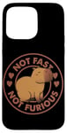 Coque pour iPhone 15 Pro Max Badge parodie du film Capybara avec inscription « Not Fast Not Furious »