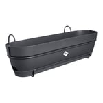 elho Vibia Campana Trough Allin1 70 - Planter for Balcony - Ø 70.4 x H 17.7 cm - Black/Anthracite