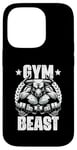 Coque pour iPhone 14 Pro Gym Beast Bull Haltérophilie Citation Gym Fitness