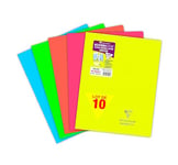 Clairefontaine 981423Cpack Un Lot de 10 Cahiers Agrafés Koverbook Neon - 24x32 cm - 96 Pages Grands Carreaux - Papier Blanc 90 g - Couvertures Polypro Opaques - Couleurs Assorties Aléatoires