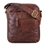 STILORD 'Diego' Sacoche Homme Cuir Petit Sac Bandoulière Vintage pour 9.7 Pouces iPad DIN A5 Tablette PC Sac Messager en Cuir véritable, Couleur:Florida - Marron